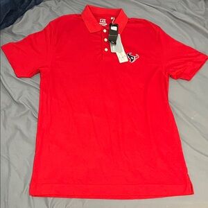 NWT Cutter & Buck NFL Houston Texans Red Polo Shirt - Men's Team Logo Size M & L